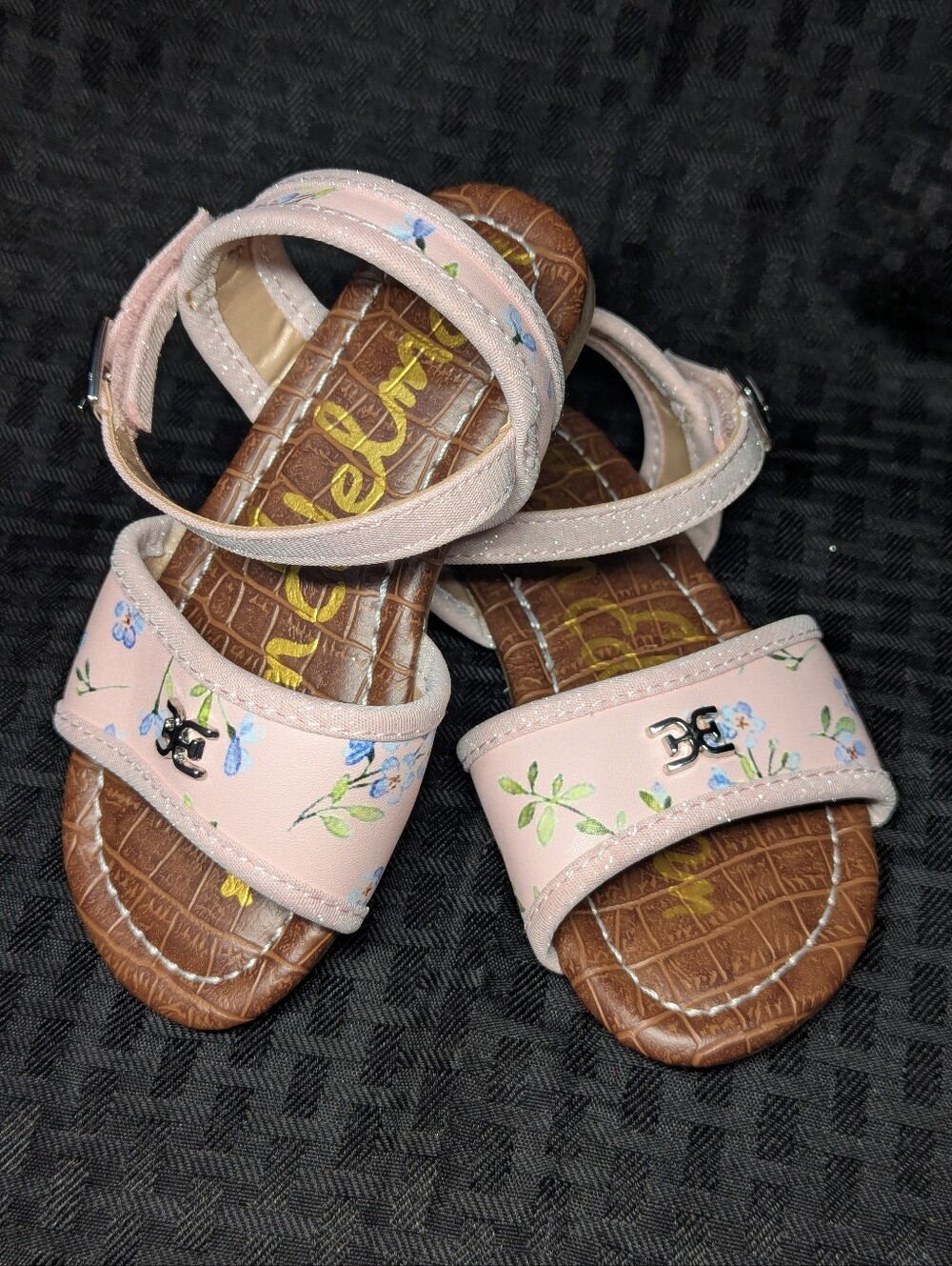 Pink & Sparkly Floral Sam Edelman Sandals.